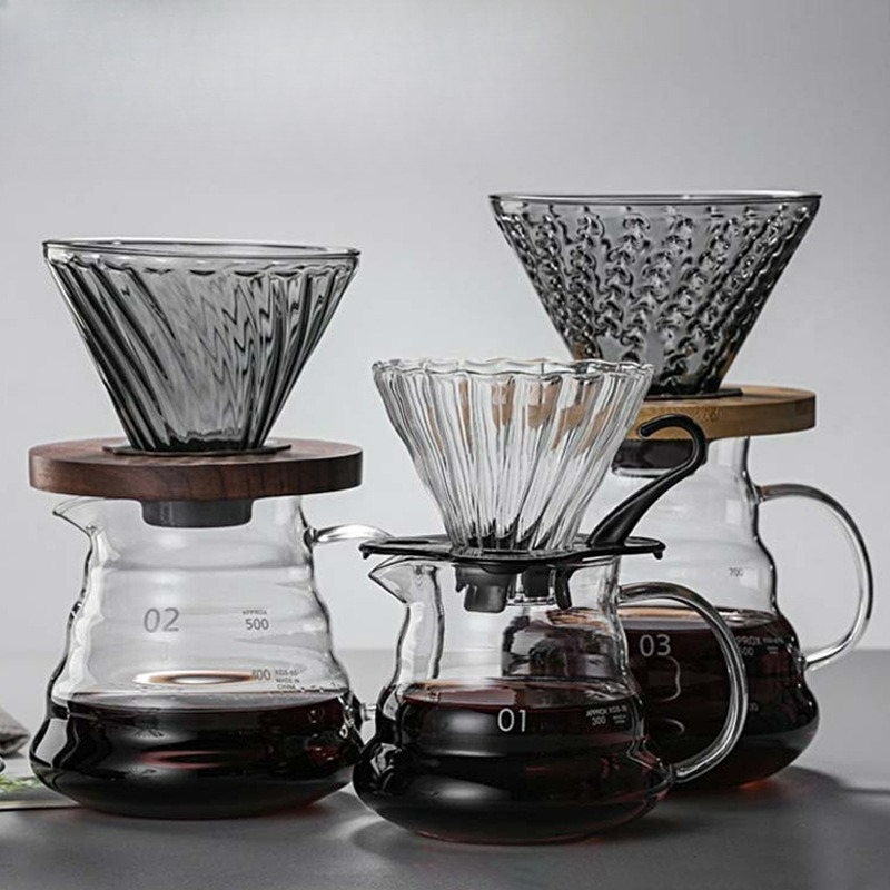 Coffee Equipment Pour Over - Set per caffettiera in vetro borosilicato